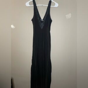 TYSA Black Sleeveless Maxi Dress with lace trim. Size 0